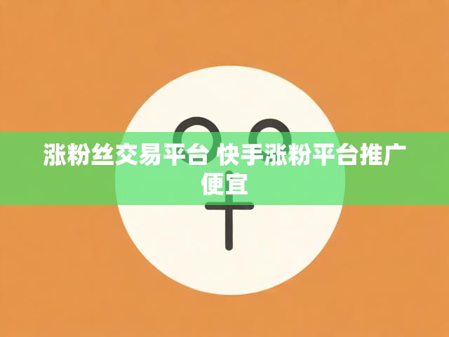 涨粉丝交易平台 快手涨粉平台推广便宜