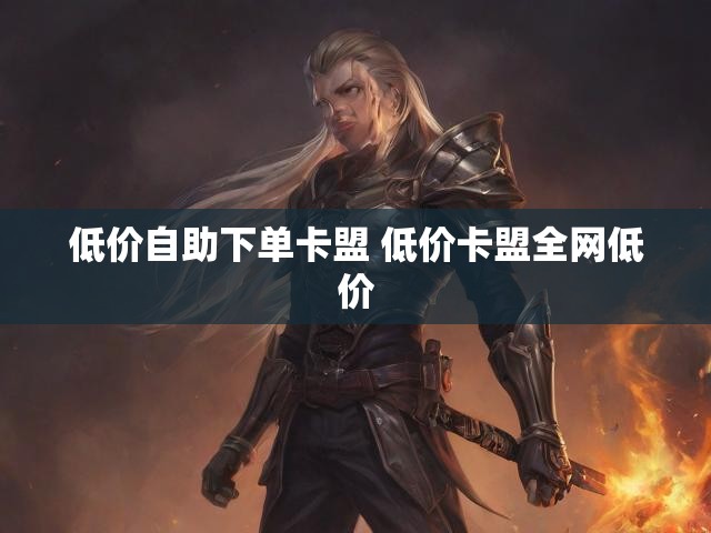 低价自助下单卡盟 低价卡盟全网低价
