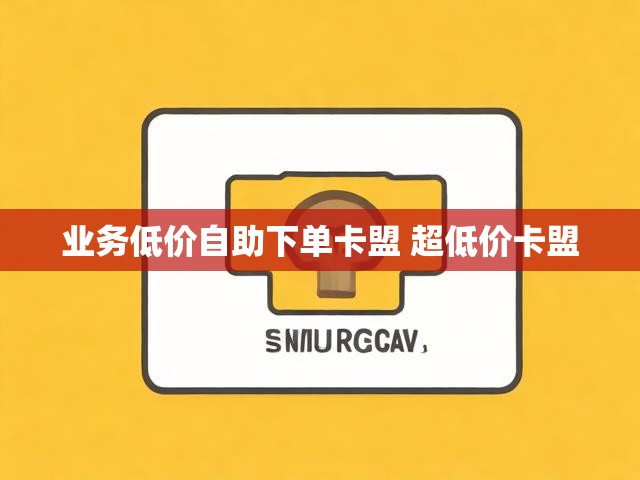 业务低价自助下单卡盟 超低价卡盟