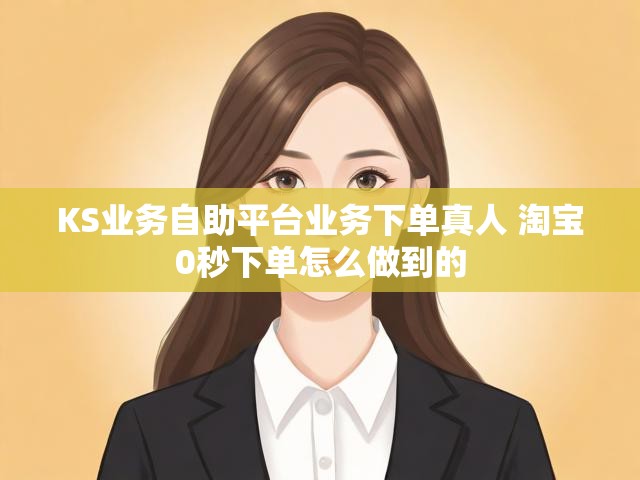 KS业务自助平台业务下单真人 淘宝0秒下单怎么做到的