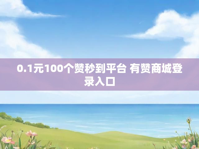 0.1元100个赞秒到平台 有赞商城登录入口
