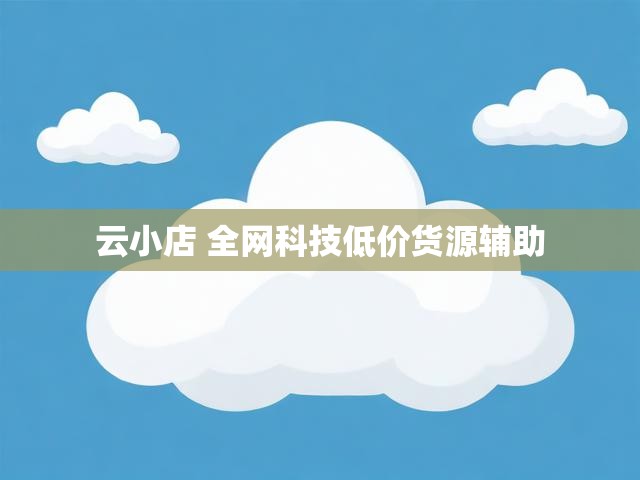 云小店 全网科技低价货源辅助