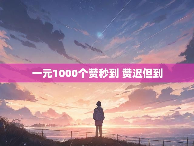 一元1000个赞秒到 赞迟但到