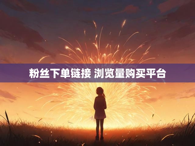 粉丝下单链接 浏览量购买平台