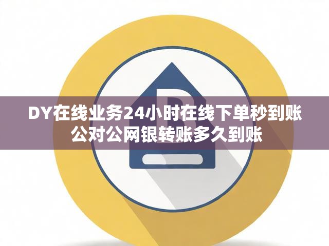 DY在线业务24小时在线下单秒到账 公对公网银转账多久到账