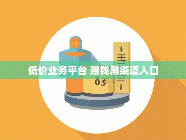 低价业务平台 赚钱黑渠道入口