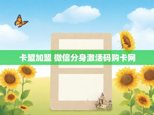卡盟加盟 微信分身激活码购卡网